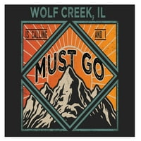 Wolf Creek Illinois 9x suvenir Drveni znak sa okvirom mora ići dizajn