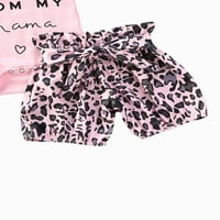 Jaweiw Summer Baby Girls Outfits Set, Pismo Ispis Kratki ruffle ruffer Romas + Leopard Print Bowknot