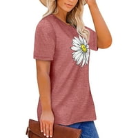 Ženski simpatični ispisani kratki rukav okrugli vrat ispred ramena Vintage kratki rukav Summer Majica