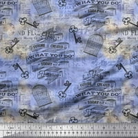 Soimoi plava mahovina Georgette Tkaninski kavez i tekst Ispiši šivanje tkanine dvorište široko