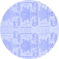 Ahgly Company u zatvorenom okrugle apstraktne plave moderne prostirke, 5 'kruga