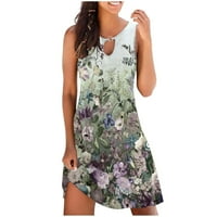 Zunfeo dame Ljetne haljine - Ležerne prilike sa labavim ljetnim cvjetnim tiskanim haljinama odljeva