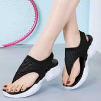 Ženske dame prozračne udobnosti izdužene ležerne klinove mrežice cipele Flip flops sandale