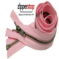 Zipperstop Veleprodaja Ovlašteni distributer YKKÂ® 30 Srednja jakna sa masom Zipper YKK # antikni mesing ~ odvajanje ~ Pink Crafter je poseban