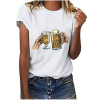 Fanxing Clearians ženska slatka grafička majica za majicu ljetni casual kratki rukav Oktoberfest majica