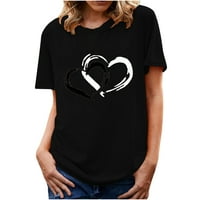 Smihono Ženska moda Regal Basic Tees Majice Save Big Love Heart Print Tes Tersy Summer Crew Crct Majice