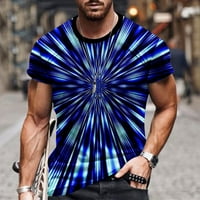 Velike i visoke muške majice s kratkim rukavima za čišćenje muškaraca casual okruglica 3D digitalni ispis pulover fitness sportske kratke hlače rukave bluza