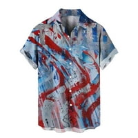 Dan nezavisnosti Zastava 3D tiskani kardigan casual majica s kratkim rukavima niz zmaj košulja pamučne
