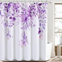Royal Purple Eukaliptus tuš za tuširanje za kupatilo Moderni botanički tuš za zavjese Cvjetni prirodni