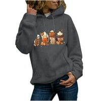 Ženski labavi i zanimljivi tiskani džemper s dugim rukavima i ljubiteljima ljubitelja HOT8SL4488948