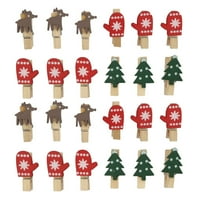 Božićni elementi Stezanje Drvene isječke sa stezaljkama