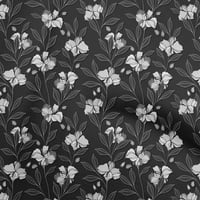 Onuone pamučni dres sive tkanine cvjetni retro šiva zanatske projekte Tkanini otisci dvorišta široko