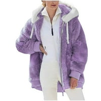 Zimske jakne za žene Plus veličine Žene plus veličina zimska topla labavi plišani zip kaputić s kapuljačom