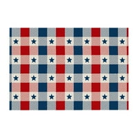 HXROOLRP 4. srpnja Dekor Carpet Doormat rustikalni američki patriotski i zastava Šareni cvjetni unutarnji