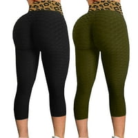 Ponude za žene za žene, ženska kontrola trbuha Plus veličina joga hlače Ispiši visokoj jastuk za jogu sportske hlače