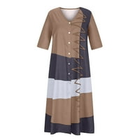 WHLBF Ljetne haljine za žene za čišćenje pod $ plus veličine, moda Žene Line Flare Vintage haljina maturalna