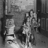 Supruga i djeca nezaposlenog afričkog američkog rudara uglja u Historiji Scott-a