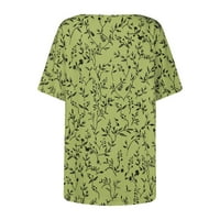 Hanas ženska gornja modna ljetna ženska majica bluza za bluzu vintage gradijent ispis kratkih rukava