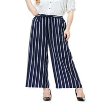 Žene udobne pidžame pj hlače casual prugastom printom za print elastični pojas palazzo lounge hlače