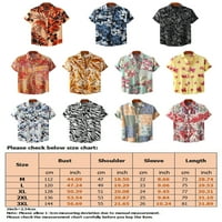 Sanviglor Muškarci The Lapel izrez Majica Majica kratkih rukava Havajski bluza Travel Tee CS 3xl