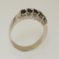 Britanci napravio je 18k bijelo zlato prirodno safir ženski vječni prsten - Opcije veličine - veličine za dostupnost