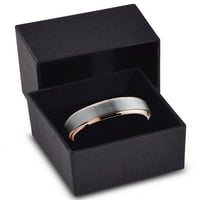 Šarmantni nakit Tungsten Vjenčani prsten za muškarce Žene Udobnost FIT 18K Rose pozlaćena pozlaćena ivica četkani polirani vijek trajanja Veličina 12.5