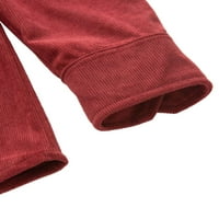 Prednji ručni muški majica rever izrez Corduroy bluza dugih rukava niz ležerne vrhove sa džepnim vinom
