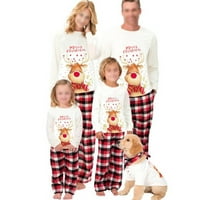 Usklađivanje obiteljske božićne pidžame Set Elk Print Plaid Spavaj za spavanje za mamu tata djeca beba