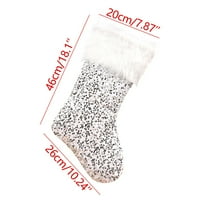 Rdeuod Božićne čarape, novo božićno drvce Viseće zabave Dekor Santa Čarapa plišane plemiće čarape Bondy torbe, srebro