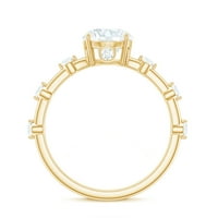 Zaručni prsten moissante pasijansa sa razmaknutim naglaskom, 14k žutom zlatom, US 4.00