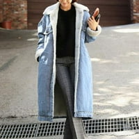Frehsky zimski kaputi za žene zimsku žensku jean jaknu zgušnjavati topla dugačak traper kaput pank odjeća