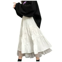 SDJMA WOMENS High Squik Polka Dot Suknja Ženska Visoka struka Srednja dužina Bijela A-line suknja mreža