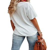 Ljetna modna ženska majica sa čvrstim bojama kratki rukav casual vrhovi sa džepom