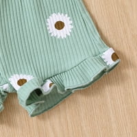 Toddler Djevojka odjeća bez rukava s rukavima s cvjetnim prsluk prsluk Tors T Shorts Outfits Set odjeće