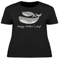 Lijepi kitovi Sretni majčin majica Majica - MIMage by Shutterstock, ženska srednja sredstva