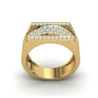 Prirodno 0.75carat okrugli rez dijamantski prong fantastični muški široki godišnjički prsten čvrstog