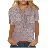 Majice za žene za žene, ženske slatke tiskane tee casual labave lagane pulover bluza za bluzu