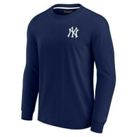 Unizno fanatics potpis mornarice New York Yankees Super Meka majica s dugim rukavima
