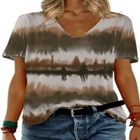 Paille Womens Ljetna bluza vrhovi kratkih rukava Slatka grafika tiskana tine vintage majica Comfy V