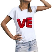 Yueulianxi Valentines Dnevna majica za žene i muškarce Ispis kratkih rukava dukserice za žene casual