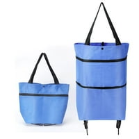 Latady u sklopljivoj košarici s višenamjenskim teleskopskim torbama za kotače, vrećice s uvlažnom kolica, plava