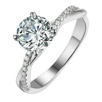 Žene Zlato, srebrni prsten bijeli rivestone vjenčani prstenje veličine 5-11