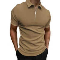Qolati Muški modni patentni zatvarač Henleys košulje Casual Hotsas rukavi Solid Boja Golf vrhovi Slim
