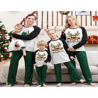 Huakaishijie Božićne pidžame Podudaranje porodice PJ postavio je dugih rukava i pletene hlače za spavanje