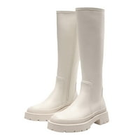 PEDORT KLEE High Boots za ženska bedra Visoka visoka peta klasična modna čizma bijela, 41