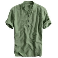 Ljetni muški hladni i tanak prozračni ovratnik viseće obojene gradijentne pamučne košulje zelene xxxl