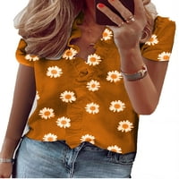 Ženske majice kratkih rukava Ladies Ruckel V-izrez Top T-majice Plus veličina cvjetni kaftan tunički