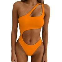 Žene kupaćih kostimi Žene Jedno rame Rezanje visokog struka Bikini set Crisscross kupaći kostim kupaći
