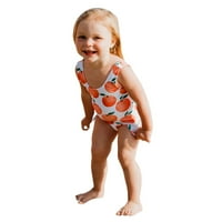 Dječji kupaći kostimi za kupaći kostim ruffles djevojke kupaće kostimi od ispisane jedno narančaste