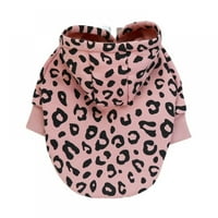 Pink Leopard Hoodie dukseri Pulover Pulover Štepke Jakne Pamučna odjeća za kućne ljubimce